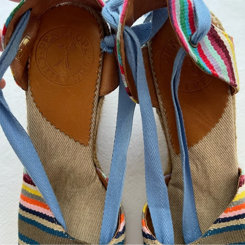 PENELOPE CHILVERS High Catalina Picasso Espadrille Multi Stripe Size 37